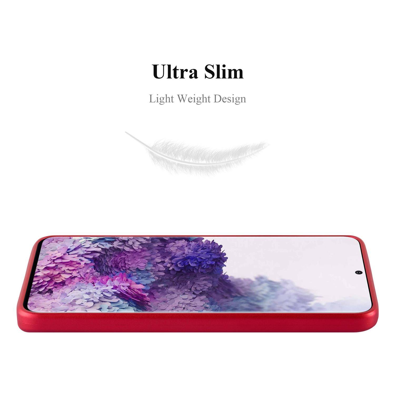 Cadorabo Schutzhülle für Samsung Galaxy S20 Hülle in Rot Handyhülle TPU Silikon Etui Cover Case