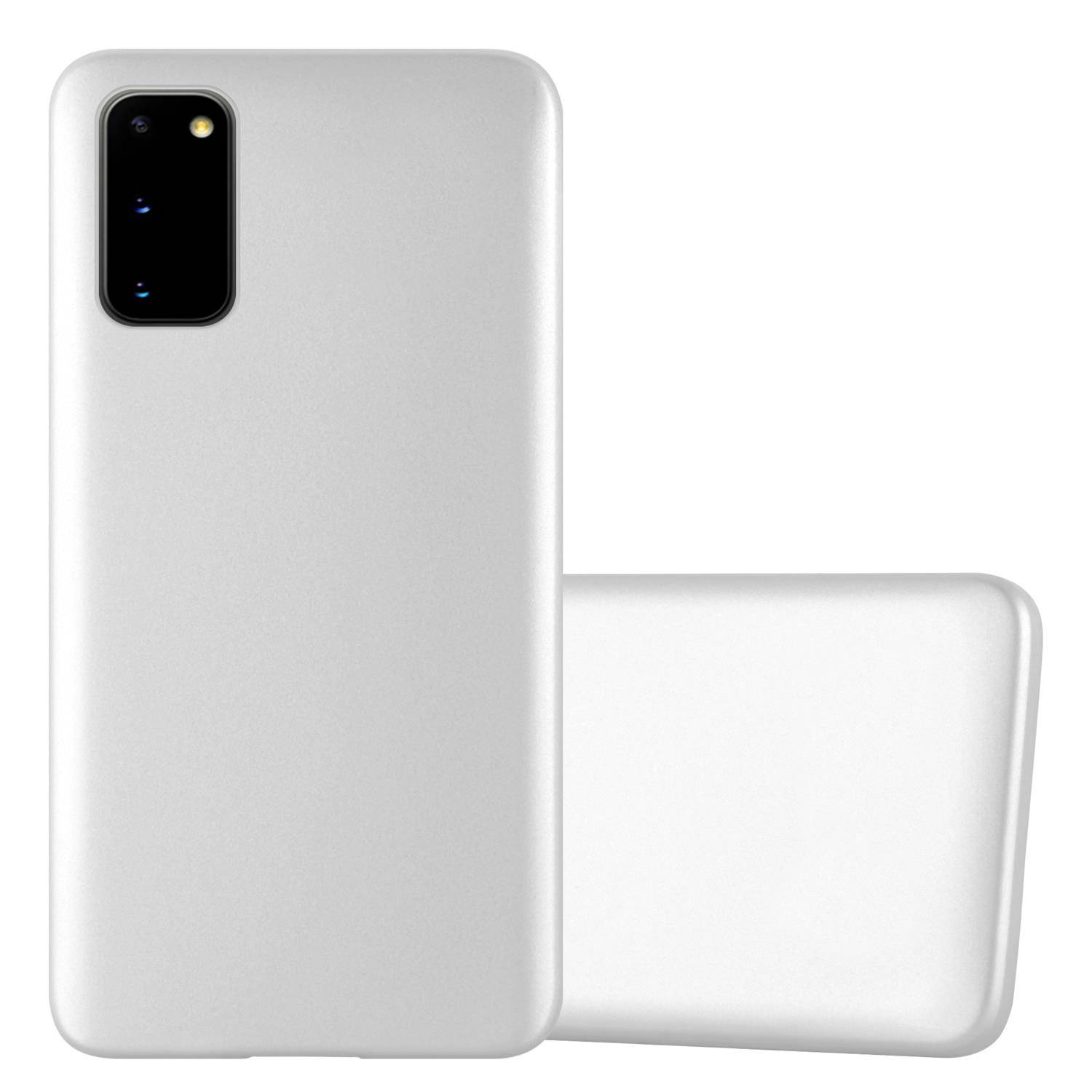 Cadorabo Schutzhülle für Samsung Galaxy S20 Hülle in Silber Handyhülle TPU Silikon Etui Cover Case