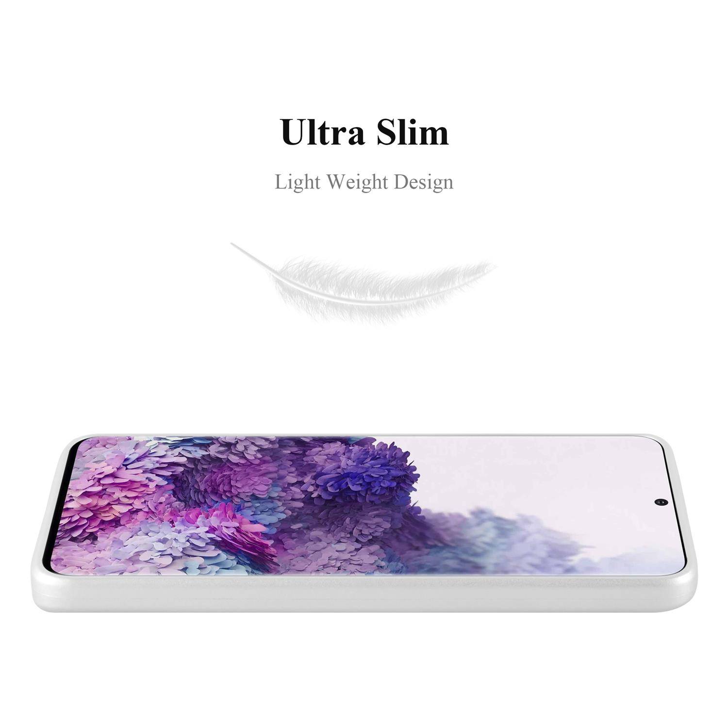 Cadorabo Schutzhülle für Samsung Galaxy S20 Hülle in Silber Handyhülle TPU Silikon Etui Cover Case
