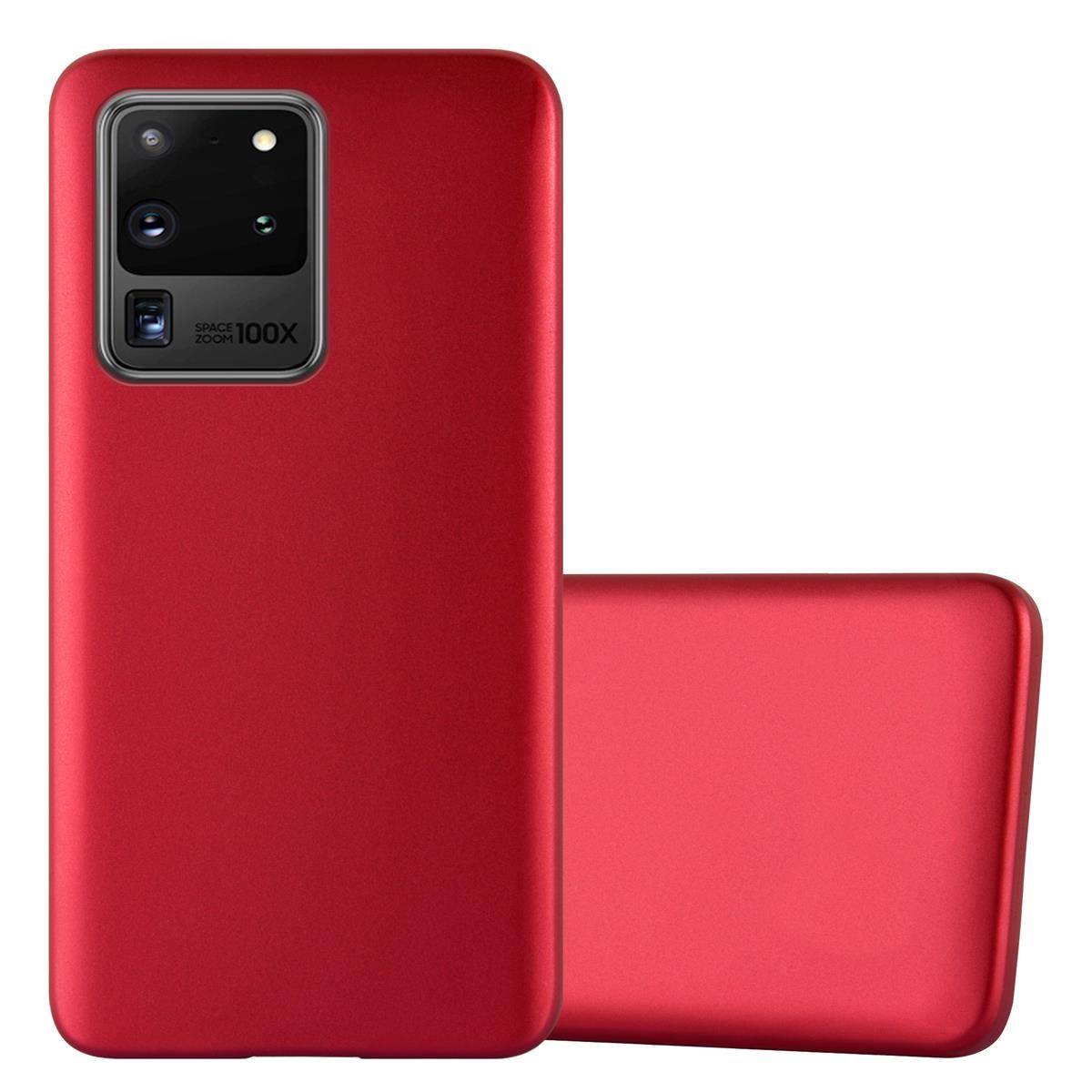 Cadorabo Schutzhülle für Samsung Galaxy S20 ULTRA Hülle in Rot Handyhülle TPU Silikon Etui Cover Case