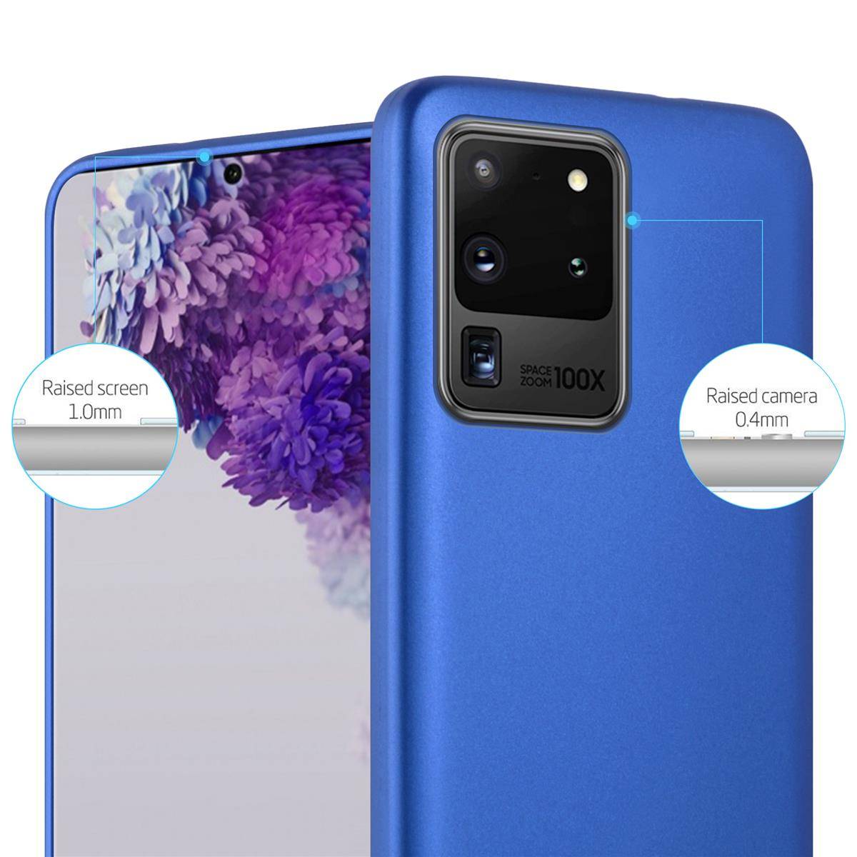 Cadorabo Schutzhülle für Samsung Galaxy S20 ULTRA Hülle in Blau Handyhülle TPU Silikon Etui Cover Case