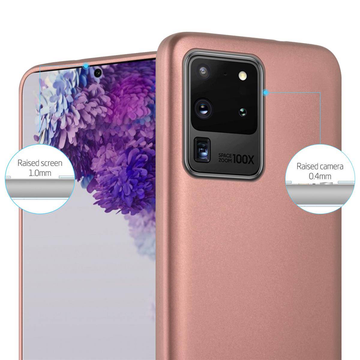 Cadorabo Schutzhülle für Samsung Galaxy S20 ULTRA Hülle in Rosa Handyhülle TPU Silikon Etui Cover Case
