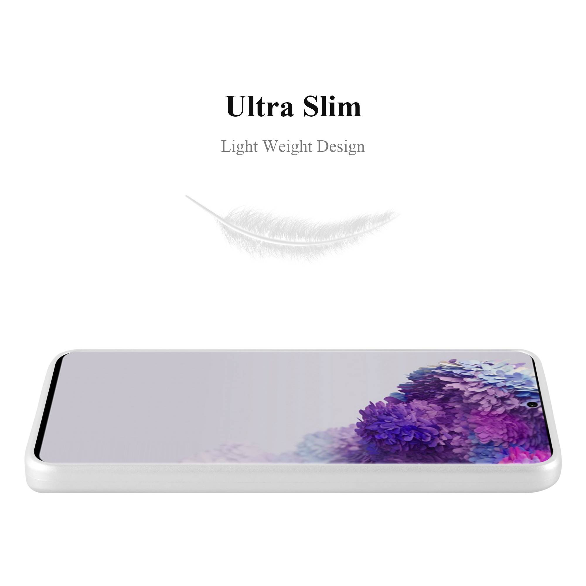 Cadorabo Schutzhülle für Samsung Galaxy S20 ULTRA Hülle in Silber Handyhülle TPU Silikon Etui Cover Case