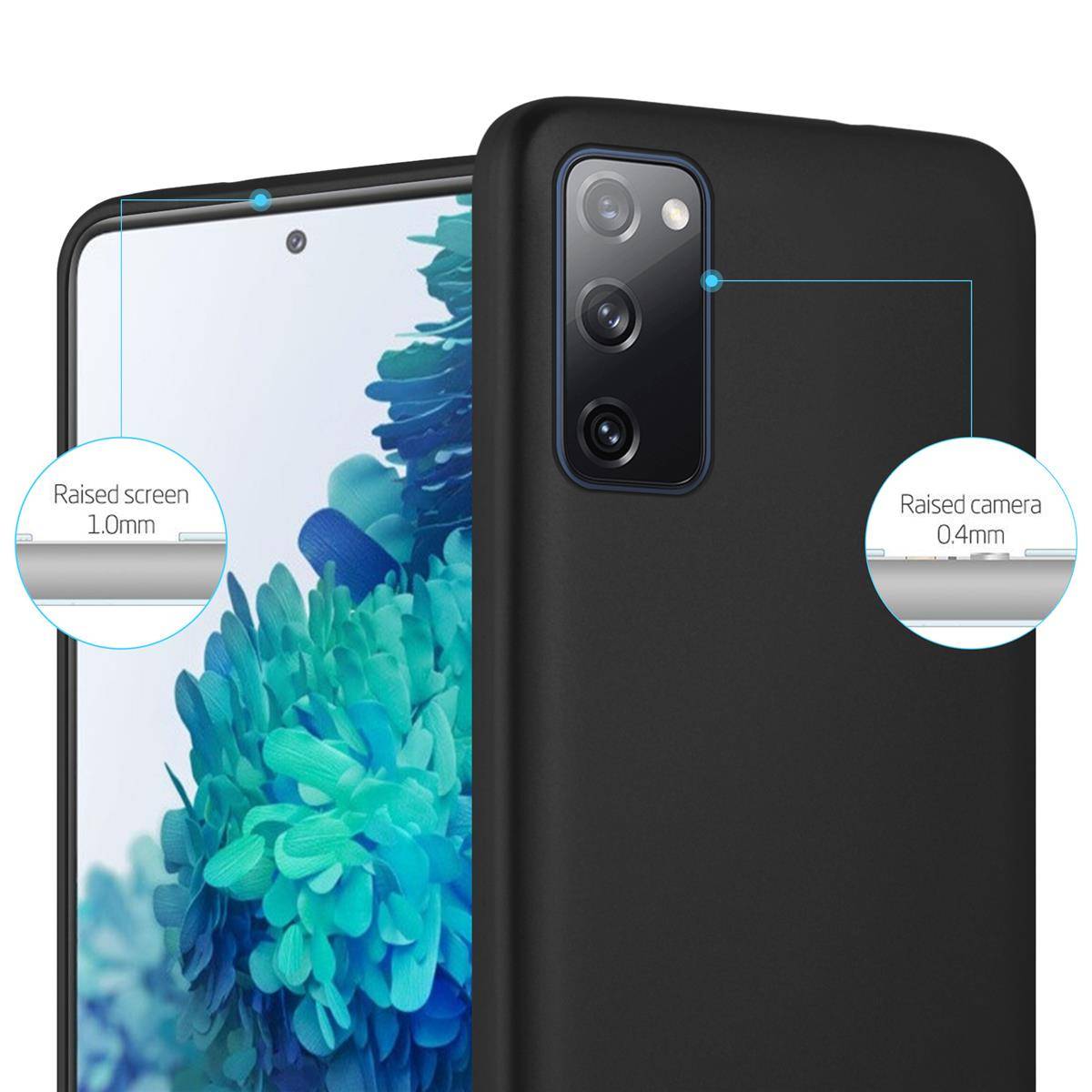 Cadorabo Schutzhülle für Samsung Galaxy S20 FE Hülle in Schwarz Handyhülle TPU Silikon Etui Cover Case