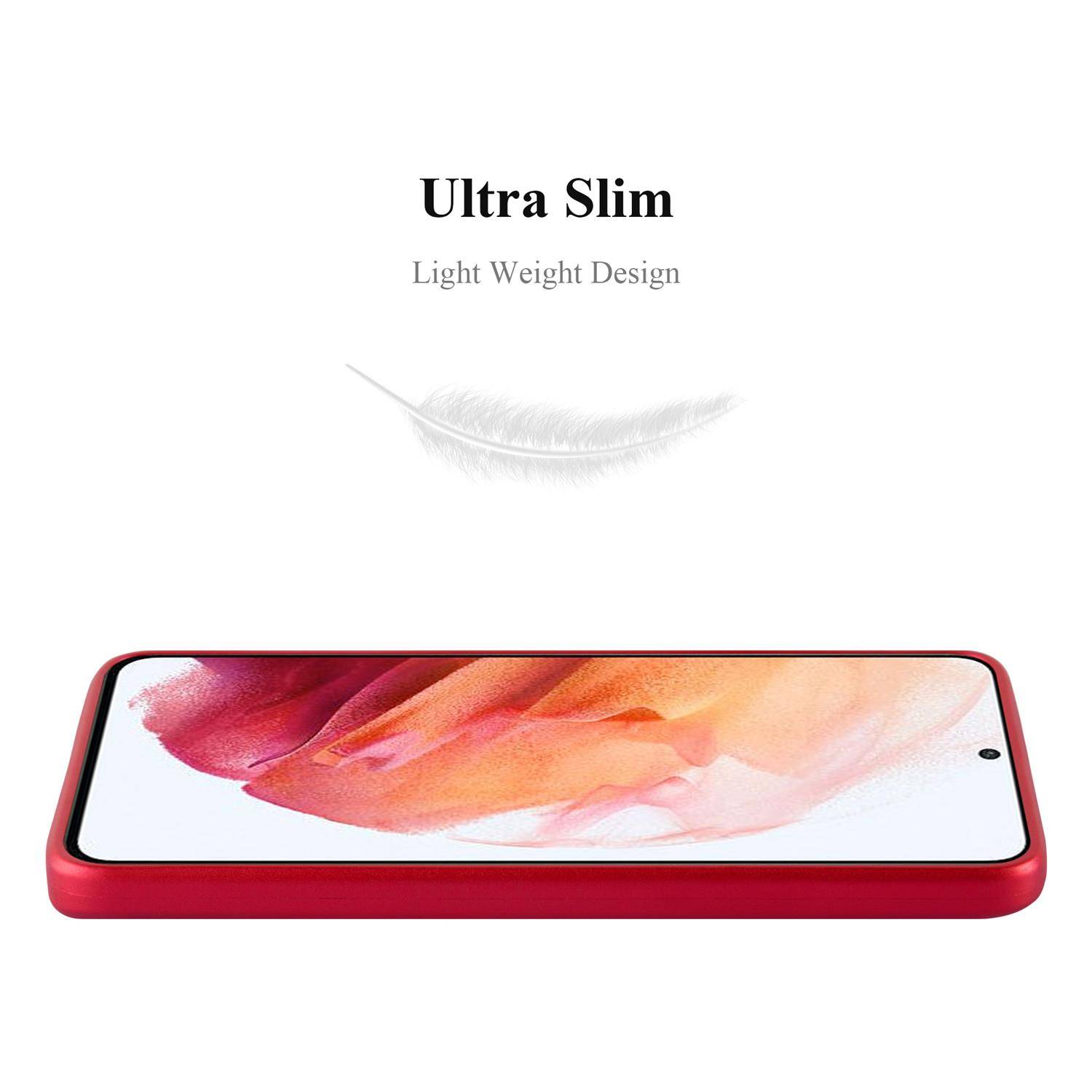 Cadorabo Schutzhülle für Samsung Galaxy S21 5G Hülle in Rot Handyhülle TPU Silikon Etui Cover Case