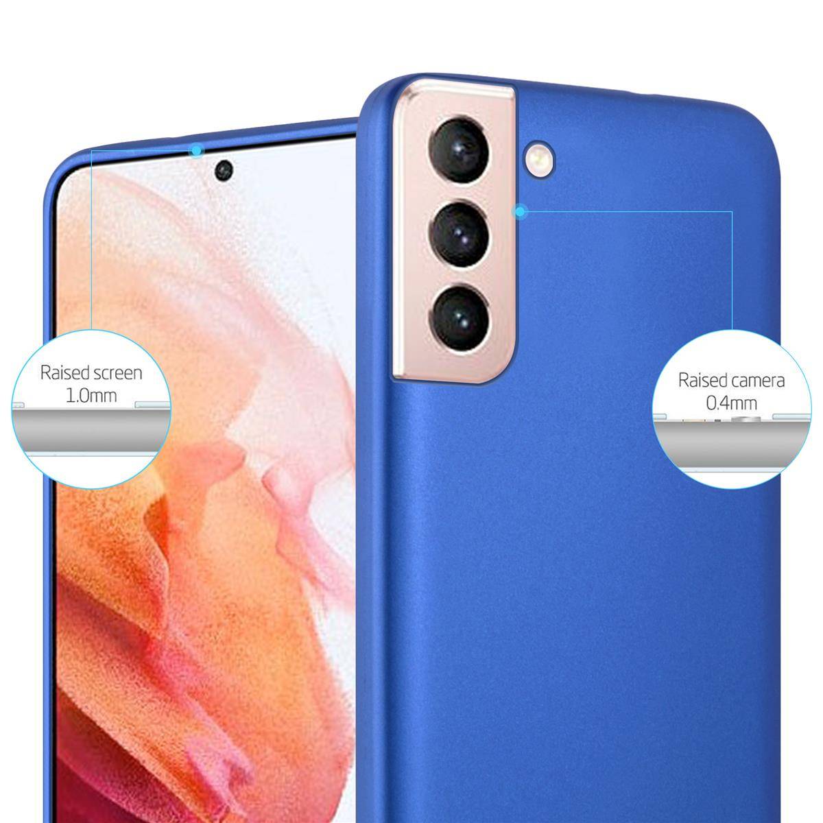 Cadorabo Schutzhülle für Samsung Galaxy S21 5G Hülle in Blau Handyhülle TPU Silikon Etui Cover Case