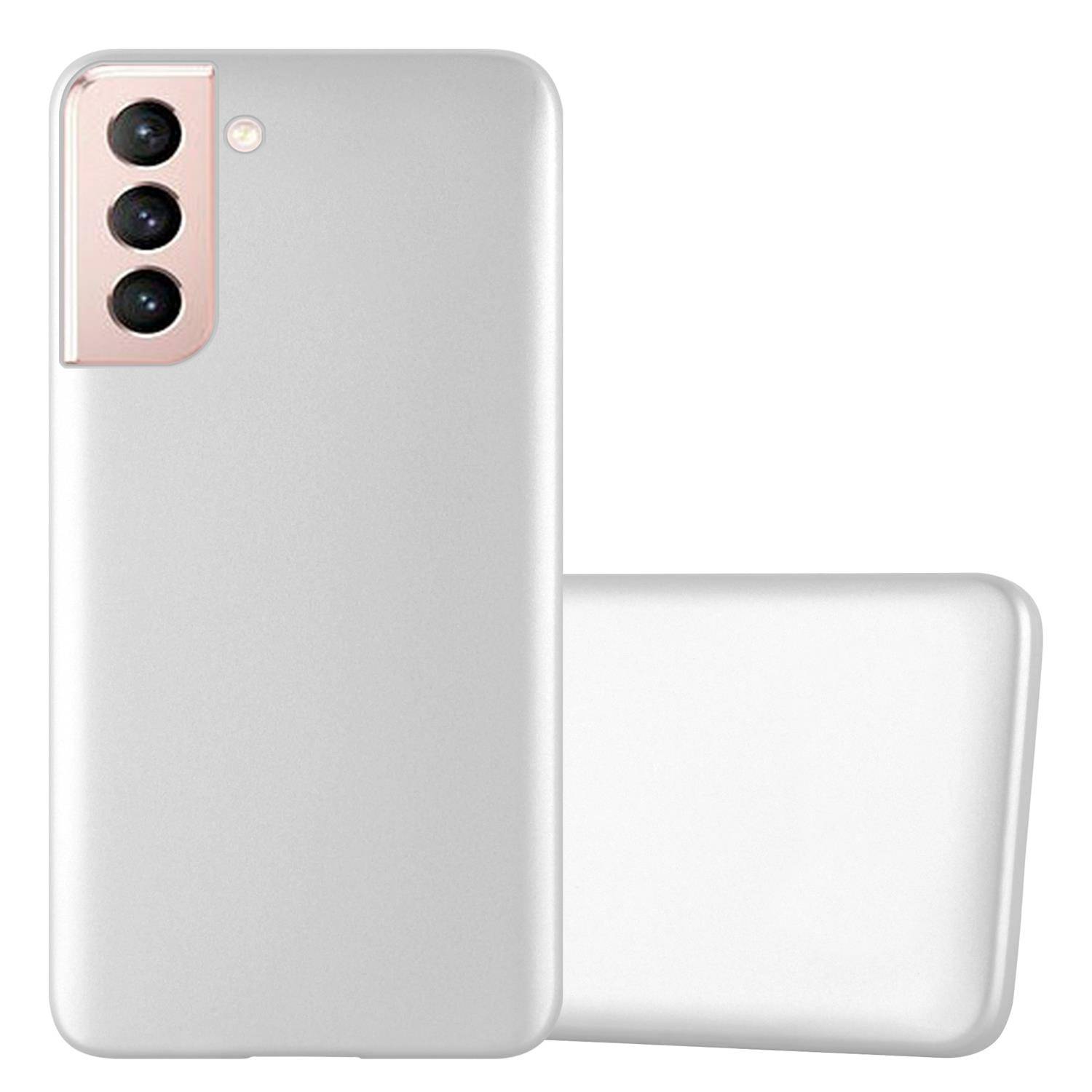 Cadorabo Schutzhülle für Samsung Galaxy S21 5G Hülle in Silber Handyhülle TPU Silikon Etui Cover Case