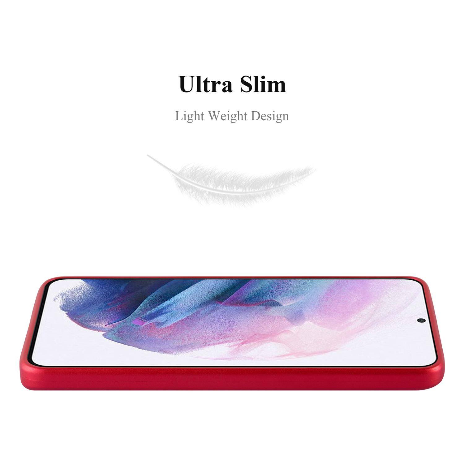 Cadorabo Schutzhülle für Samsung Galaxy S21 PLUS Hülle in Rot Handyhülle TPU Silikon Etui Cover Case