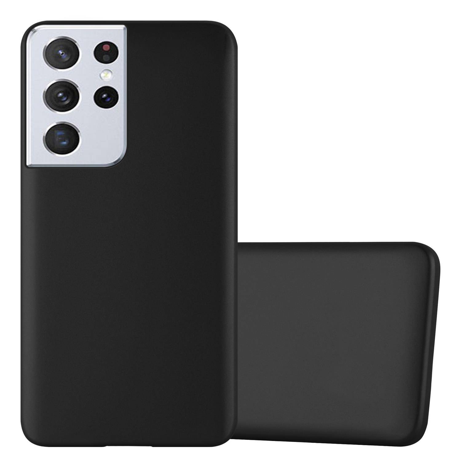 Cadorabo Schutzhülle für Samsung Galaxy S21 ULTRA Hülle in Schwarz Handyhülle TPU Silikon Etui Cover Case