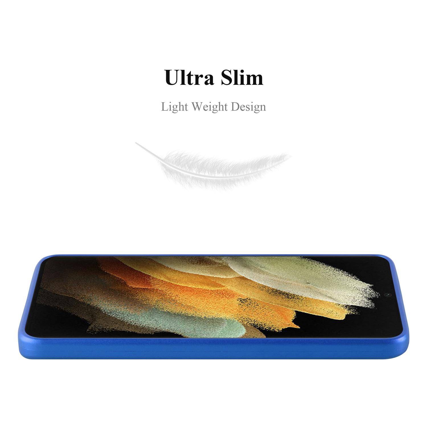 Cadorabo Schutzhülle für Samsung Galaxy S21 ULTRA Hülle in Blau Handyhülle TPU Silikon Etui Cover Case