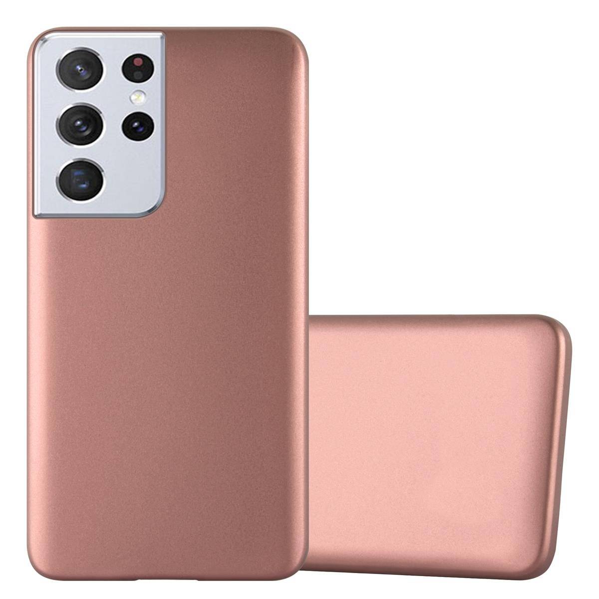 Cadorabo Schutzhülle für Samsung Galaxy S21 ULTRA Hülle in Rosa Handyhülle TPU Silikon Etui Cover Case