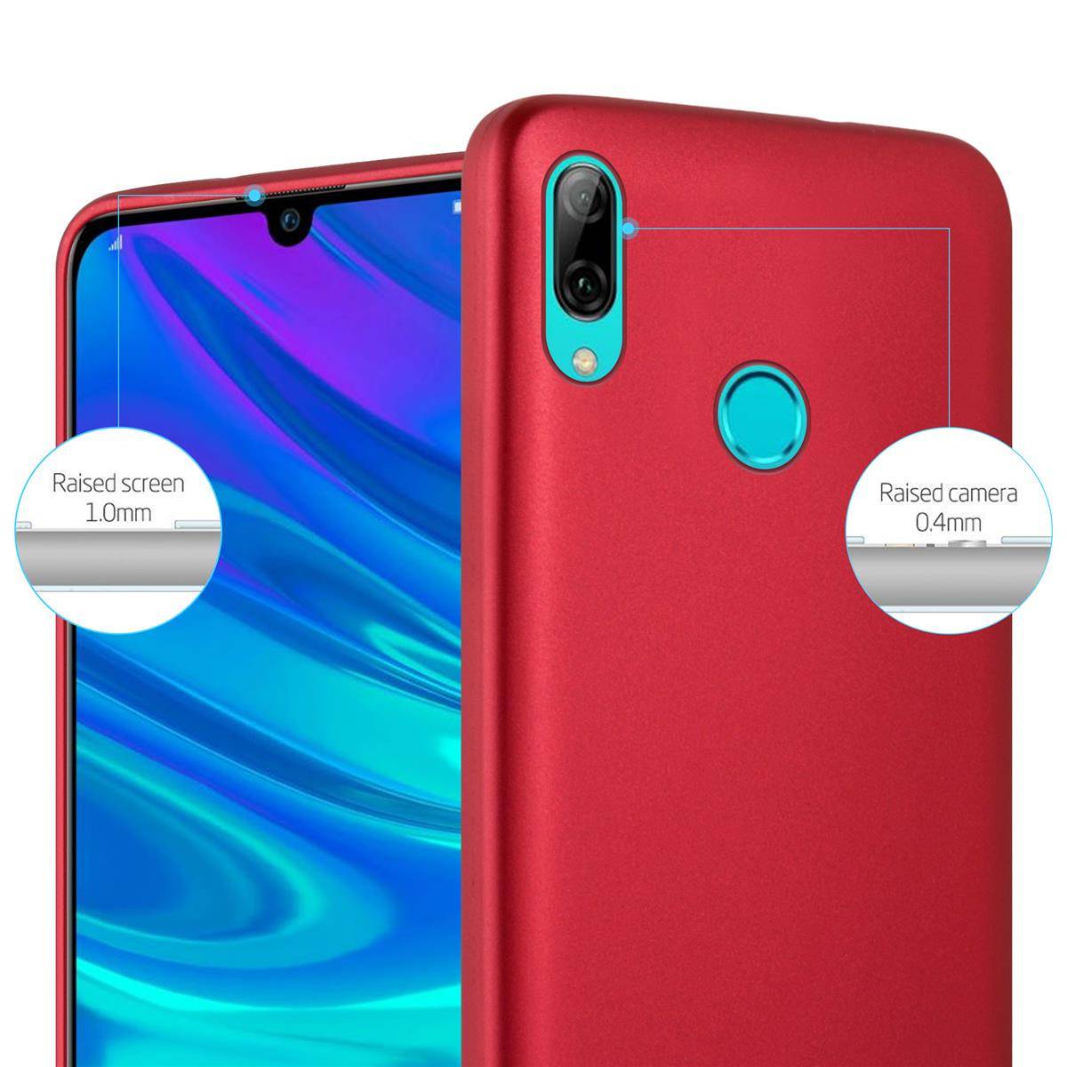 Cadorabo Schutzhülle für Honor 10 LITE / Huawei P SMART 2019 Hülle in Rot Handyhülle TPU Silikon Etui Cover Case