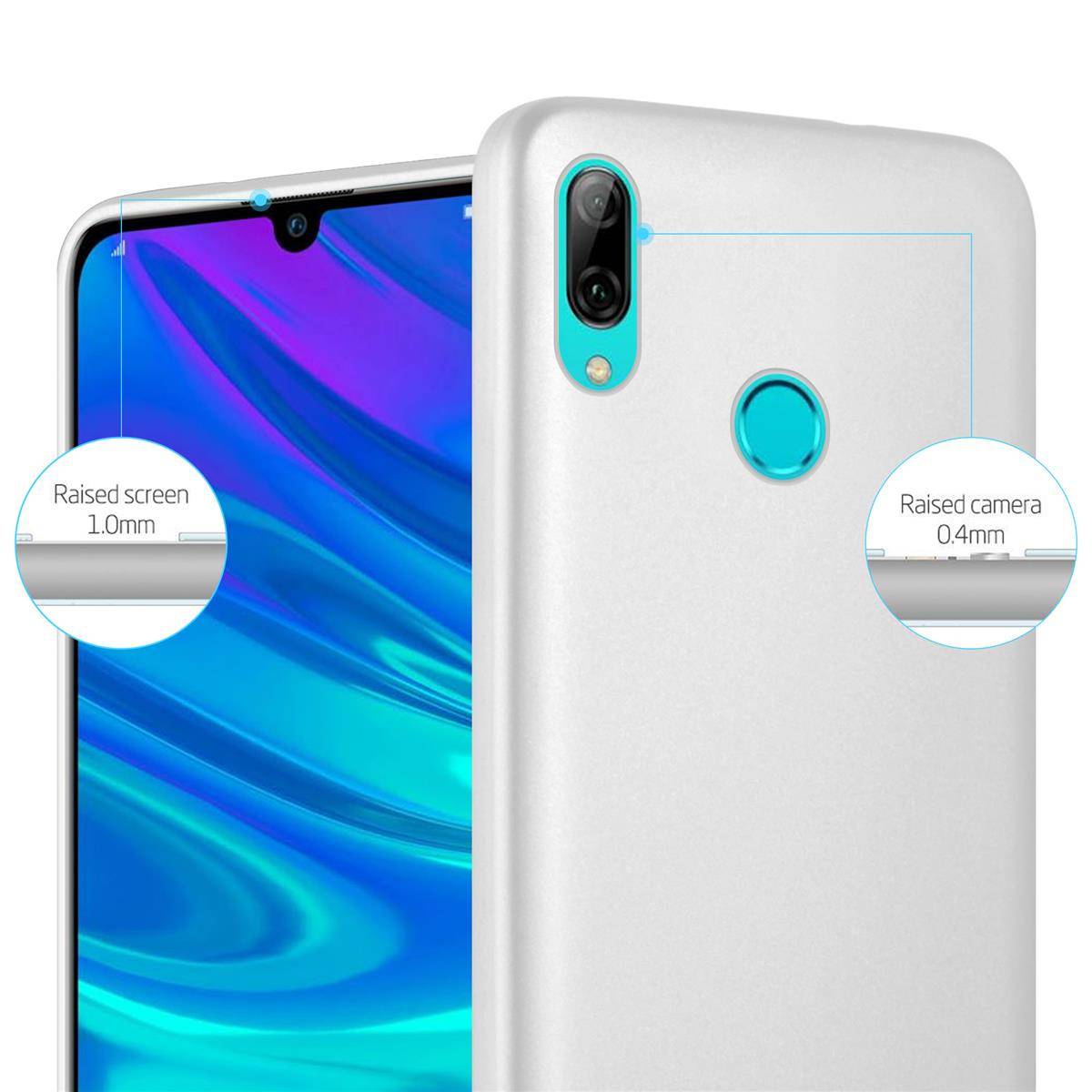 Cadorabo Schutzhülle für Honor 10 LITE / Huawei P SMART 2019 Hülle in Silber Handyhülle TPU Silikon Etui Cover Case