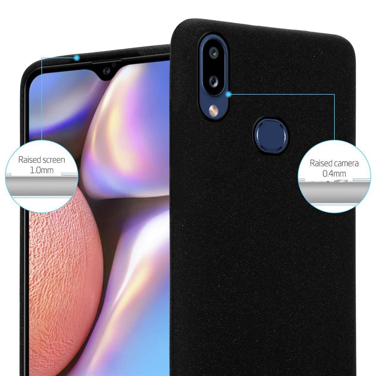 Cadorabo Schutzhülle für Samsung Galaxy A10s / M01s Hülle in Schwarz Handyhülle TPU Etui Cover Case