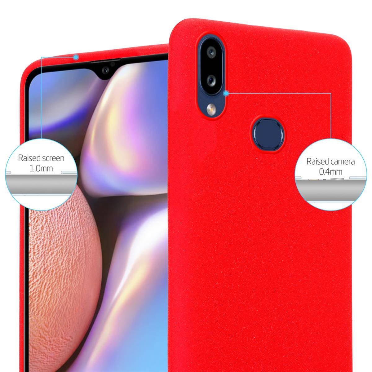 Cadorabo Schutzhülle für Samsung Galaxy A10s / M01s Hülle in Rot Handyhülle TPU Etui Cover Case