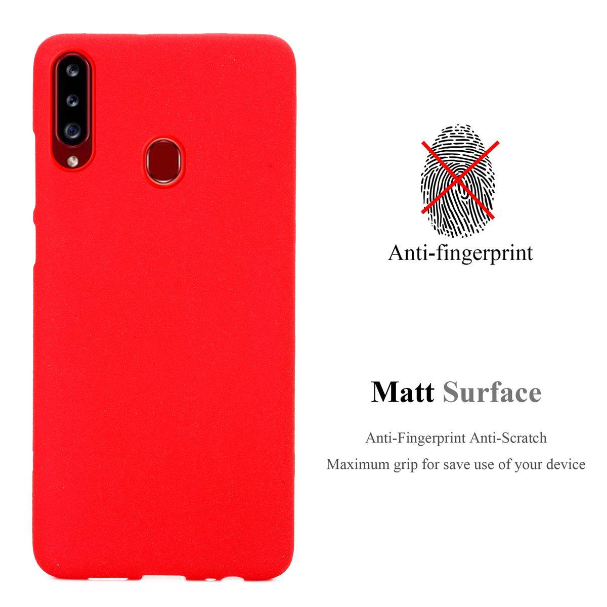 Cadorabo Schutzhülle für Samsung Galaxy A20s Hülle in Rot Handyhülle TPU Etui Cover Case