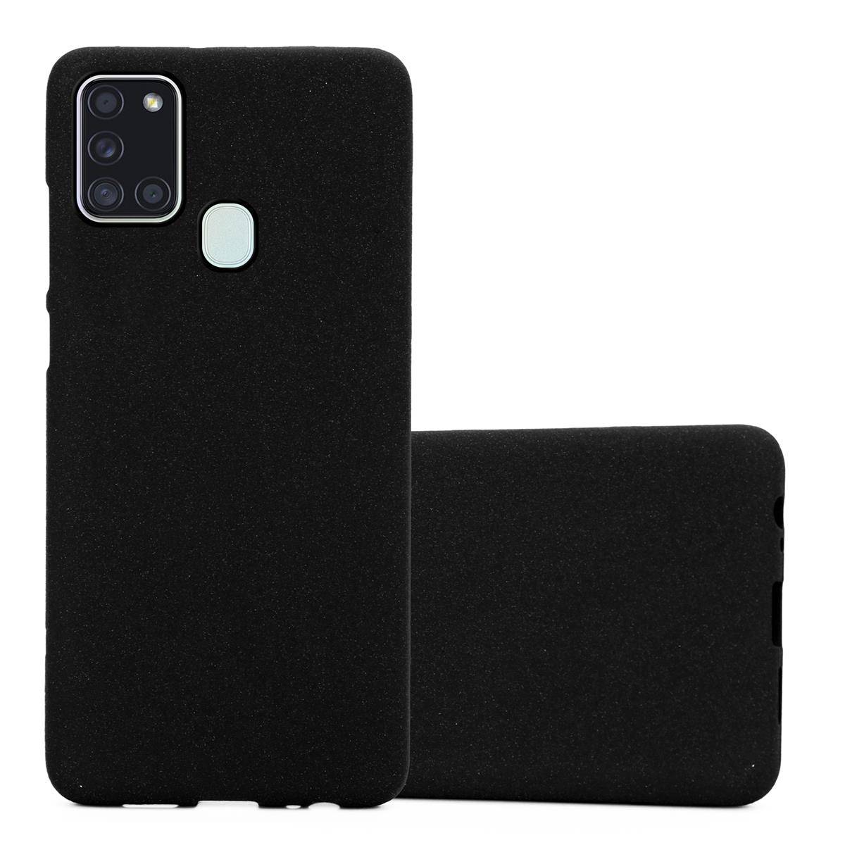 Cadorabo Schutzhülle für Samsung Galaxy A21s Hülle in Schwarz Handyhülle TPU Etui Cover Case