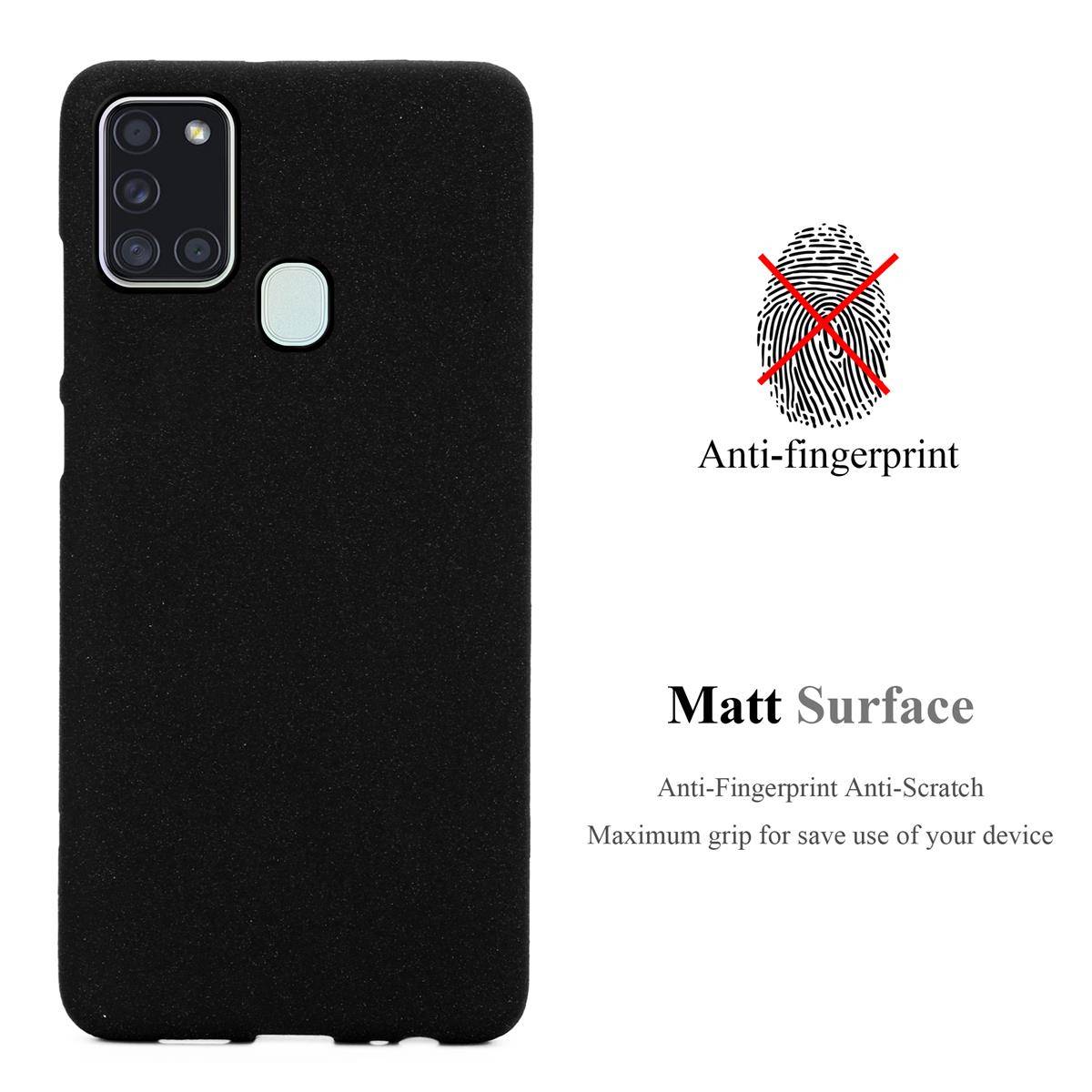 Cadorabo Schutzhülle für Samsung Galaxy A21s Hülle in Schwarz Handyhülle TPU Etui Cover Case