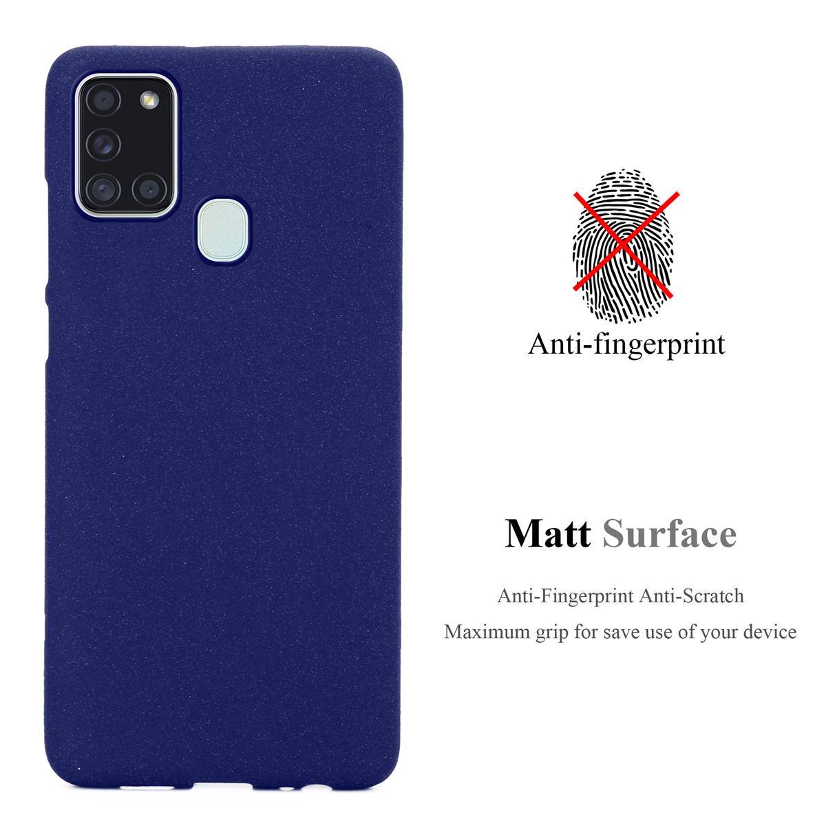 Cadorabo Schutzhülle für Samsung Galaxy A21s Hülle in Blau Handyhülle TPU Etui Cover Case