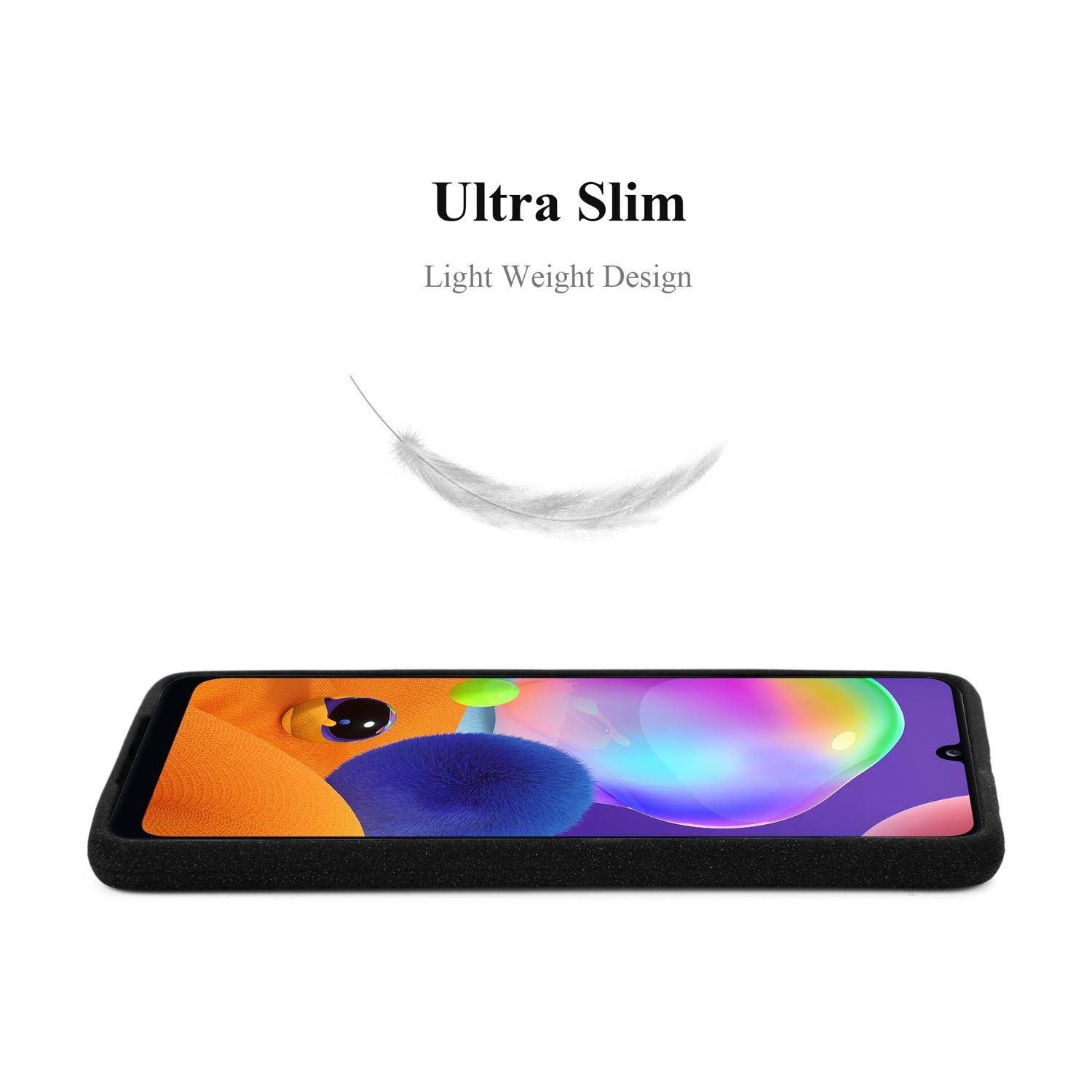 Cadorabo Schutzhülle für Samsung Galaxy A31 Hülle in Schwarz Handyhülle TPU Etui Cover Case