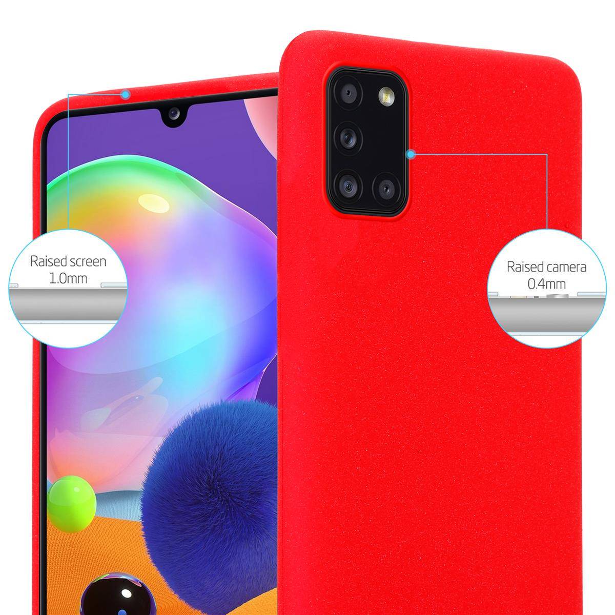 Cadorabo Schutzhülle für Samsung Galaxy A31 Hülle in Rot Handyhülle TPU Etui Cover Case