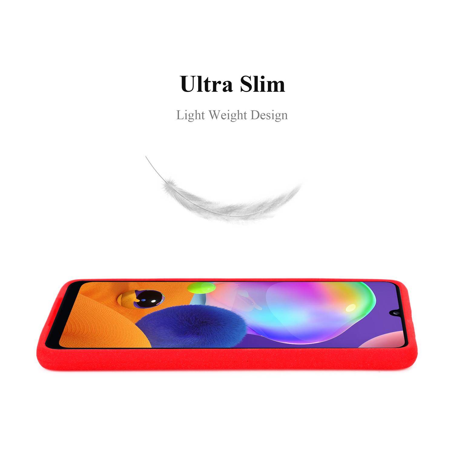Cadorabo Schutzhülle für Samsung Galaxy A31 Hülle in Rot Handyhülle TPU Etui Cover Case