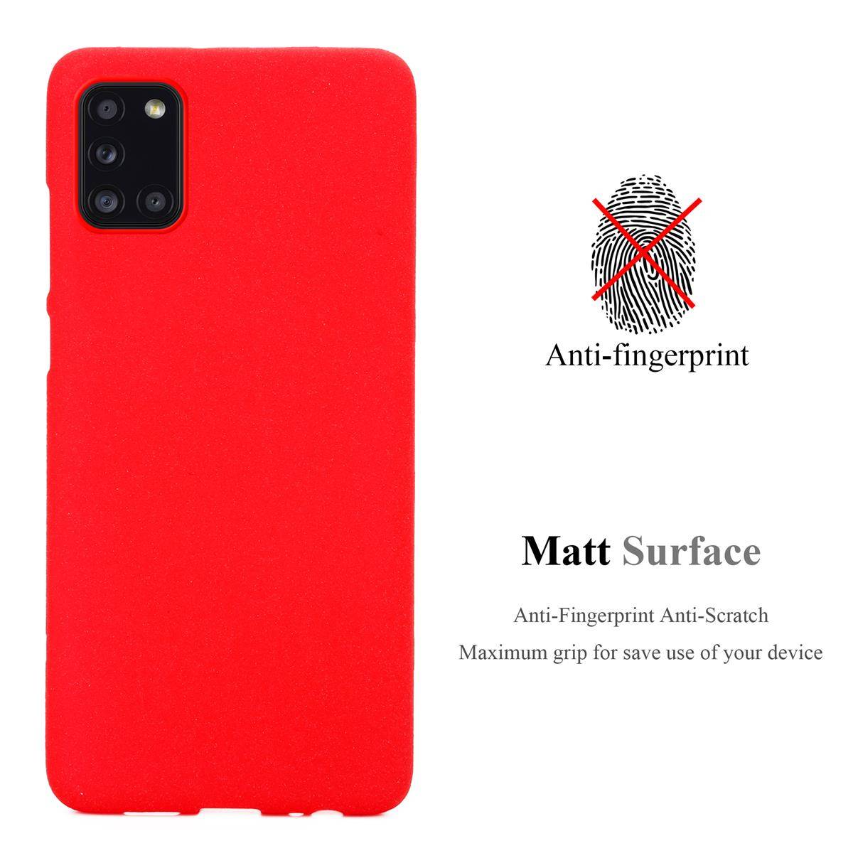 Cadorabo Schutzhülle für Samsung Galaxy A31 Hülle in Rot Handyhülle TPU Etui Cover Case