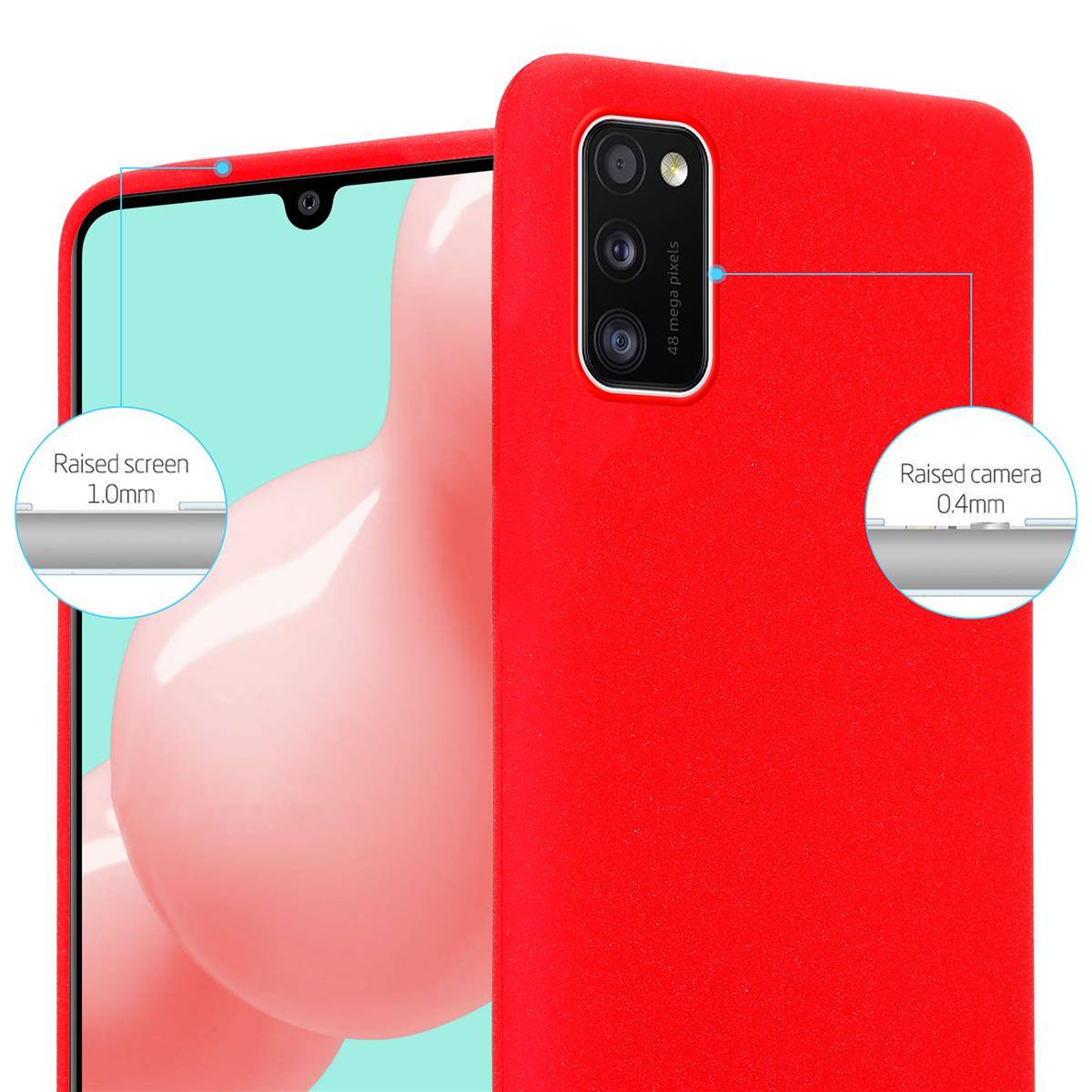 Cadorabo Schutzhülle für Samsung Galaxy A41 Hülle in Rot Handyhülle TPU Etui Cover Case