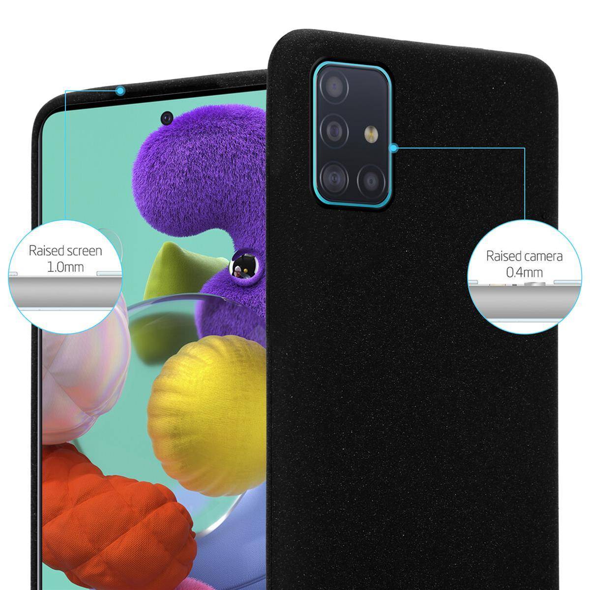 Cadorabo Schutzhülle für Samsung Galaxy A51 4G / M40s Hülle in Schwarz Handyhülle TPU Etui Cover Case