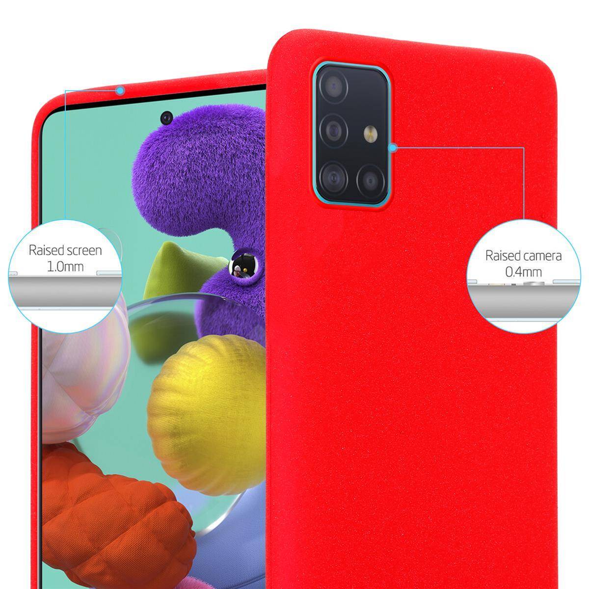 Cadorabo Schutzhülle für Samsung Galaxy A51 5G Hülle in Rot Handyhülle TPU Etui Cover Case