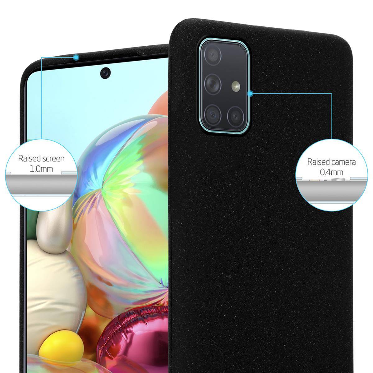 Cadorabo Schutzhülle für Samsung Galaxy A71 4G Hülle in Schwarz Handyhülle TPU Etui Cover Case