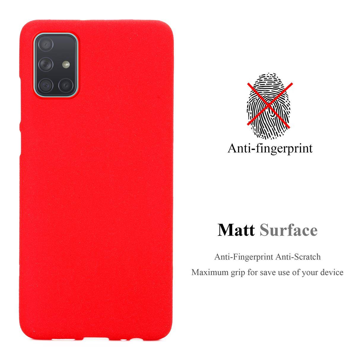 Cadorabo Schutzhülle für Samsung Galaxy A71 4G Hülle in Rot Handyhülle TPU Etui Cover Case