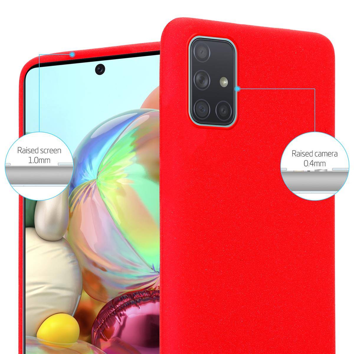 Cadorabo Schutzhülle für Samsung Galaxy A71 4G Hülle in Rot Handyhülle TPU Etui Cover Case