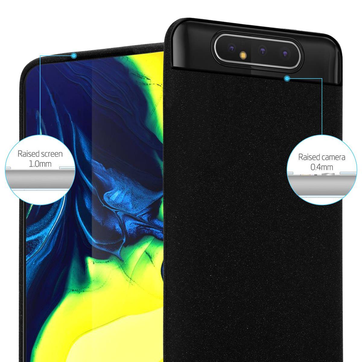 Cadorabo Schutzhülle für Samsung Galaxy A80 / A90 4G Hülle in Schwarz Handyhülle TPU Etui Cover Case