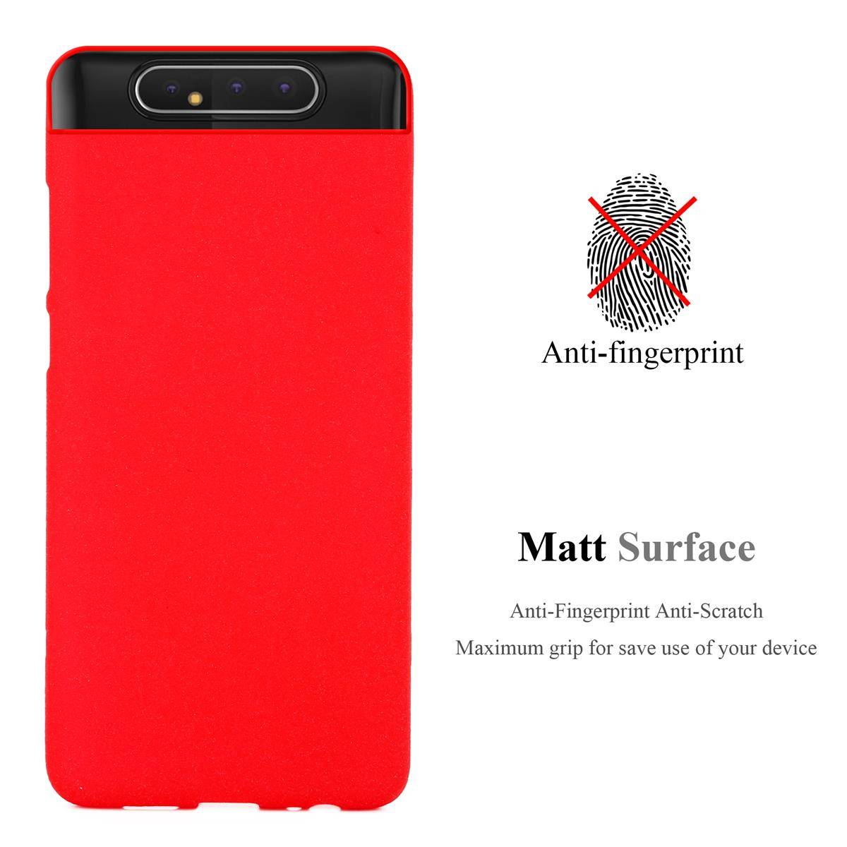 Cadorabo Schutzhülle für Samsung Galaxy A80 / A90 4G Hülle in Rot Handyhülle TPU Etui Cover Case