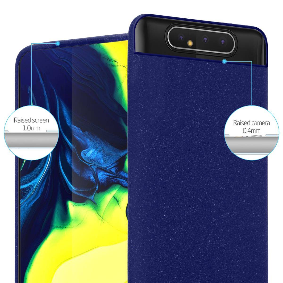 Cadorabo Schutzhülle für Samsung Galaxy A80 / A90 4G Hülle in Blau Handyhülle TPU Etui Cover Case