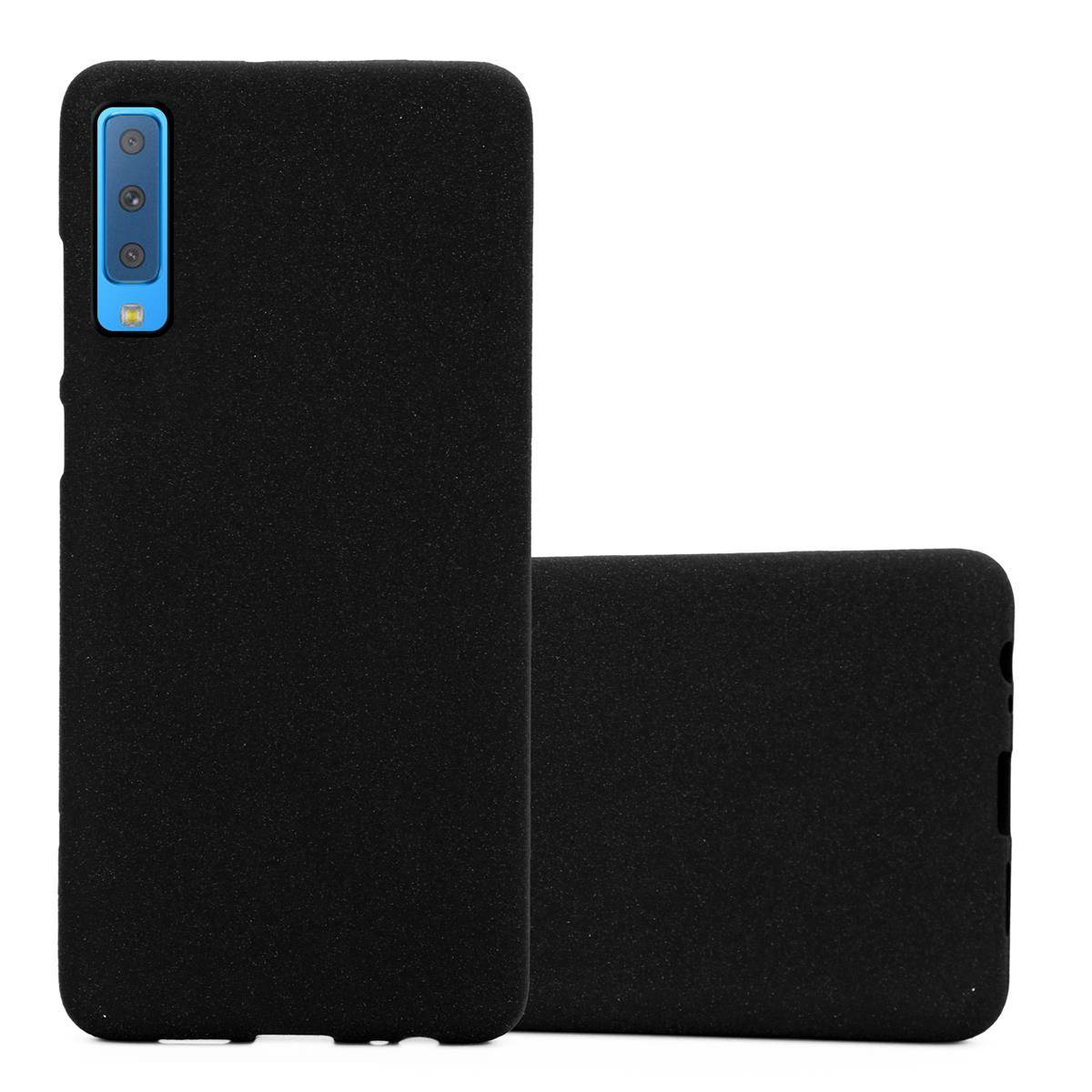 Cadorabo Schutzhülle für Samsung Galaxy A7 2018 Hülle in Schwarz Handyhülle TPU Etui Cover Case