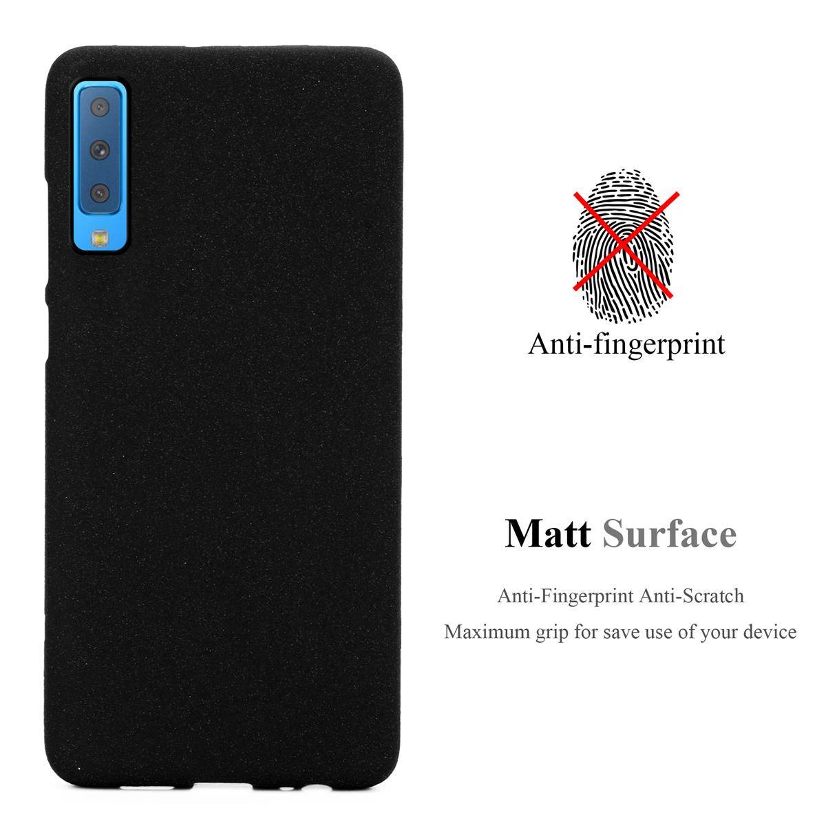 Cadorabo Schutzhülle für Samsung Galaxy A7 2018 Hülle in Schwarz Handyhülle TPU Etui Cover Case