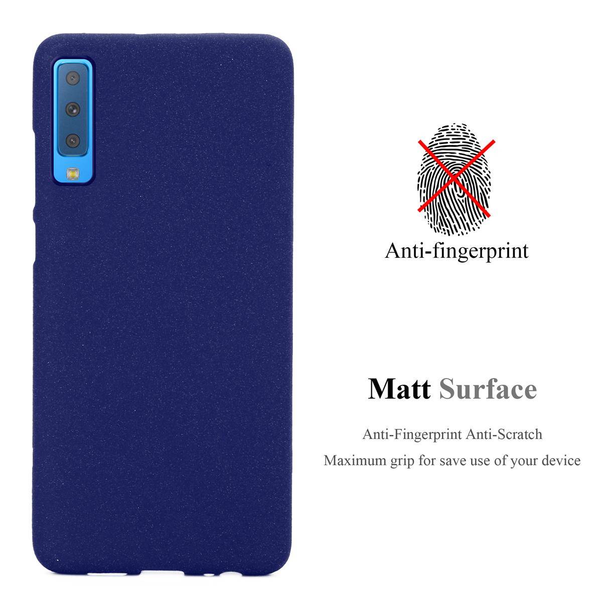 Cadorabo Schutzhülle für Samsung Galaxy A7 2018 Hülle in Blau Handyhülle TPU Etui Cover Case