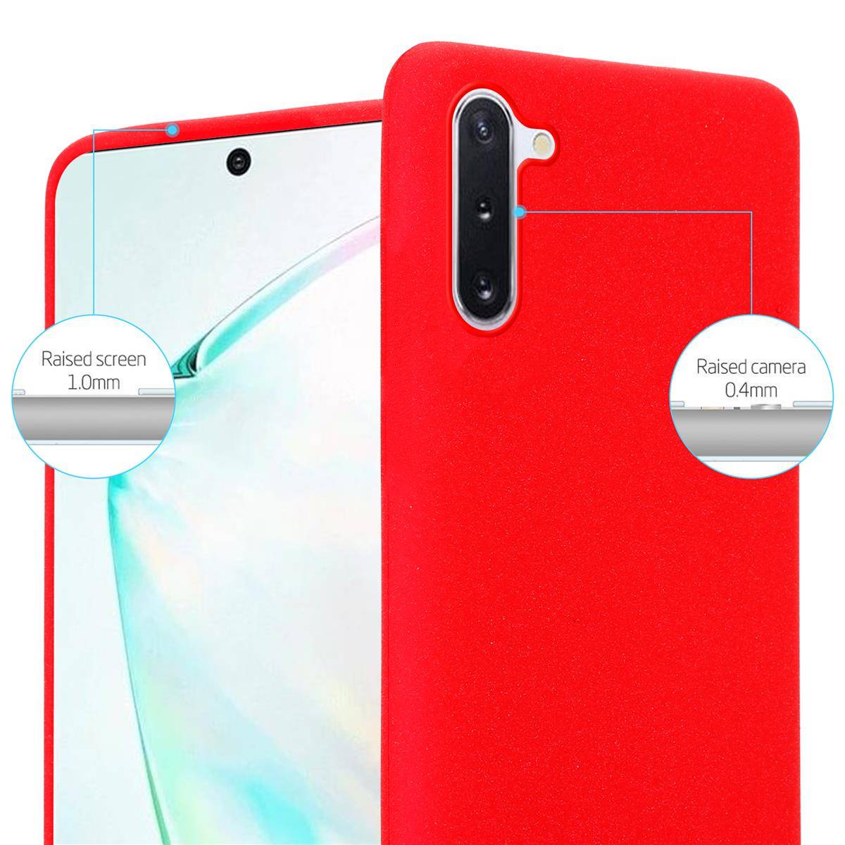 Cadorabo Schutzhülle für Samsung Galaxy NOTE 10 Hülle in Rot Handyhülle TPU Etui Cover Case