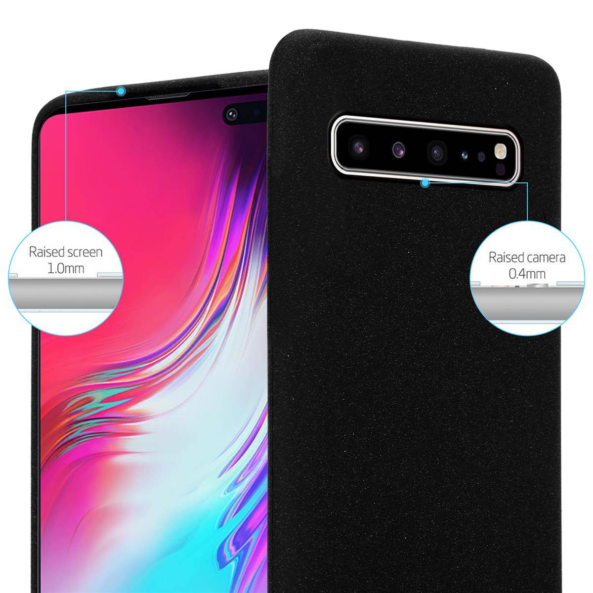 Cadorabo Schutzhülle für Samsung Galaxy S10 5G Hülle in Schwarz Handyhülle TPU Etui Cover Case