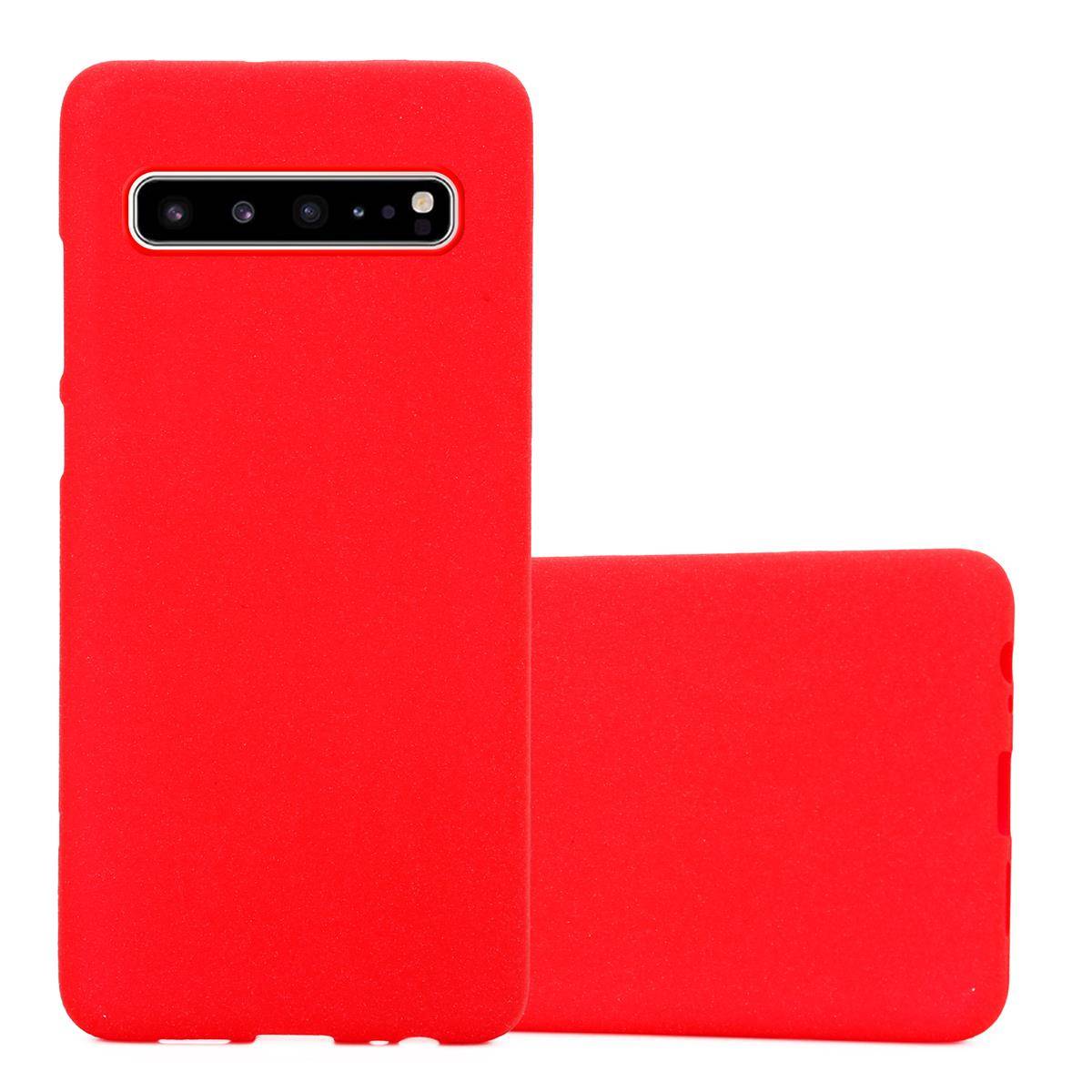 Cadorabo Schutzhülle für Samsung Galaxy S10 5G Hülle in Rot Handyhülle TPU Etui Cover Case