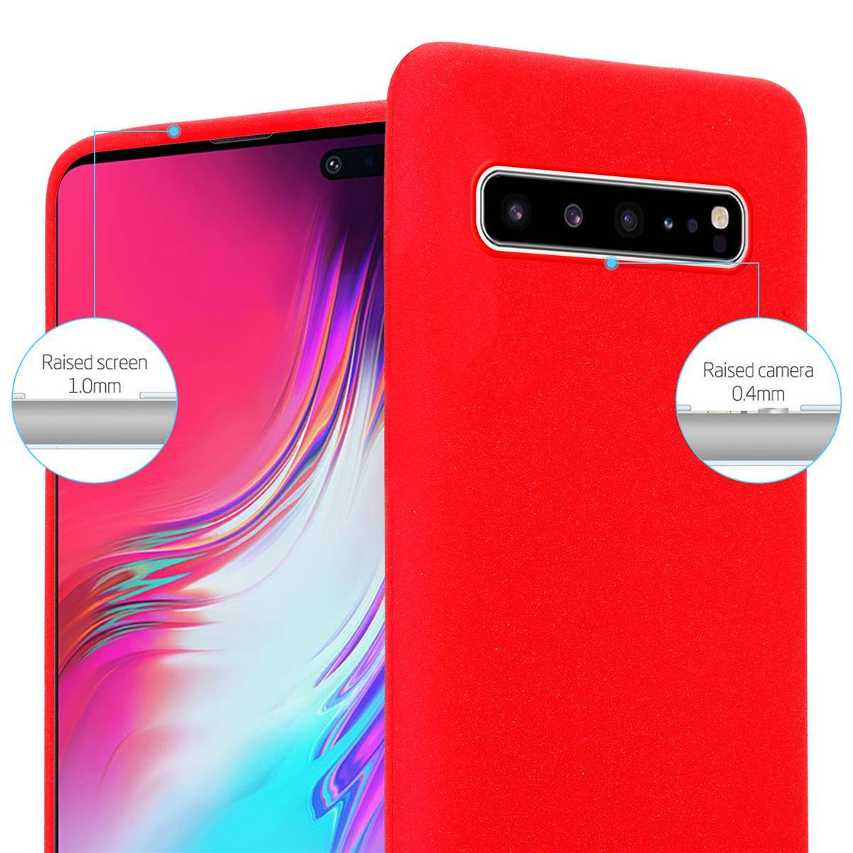 Cadorabo Schutzhülle für Samsung Galaxy S10 5G Hülle in Rot Handyhülle TPU Etui Cover Case