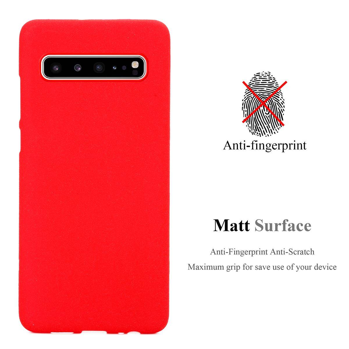 Cadorabo Schutzhülle für Samsung Galaxy S10 5G Hülle in Rot Handyhülle TPU Etui Cover Case