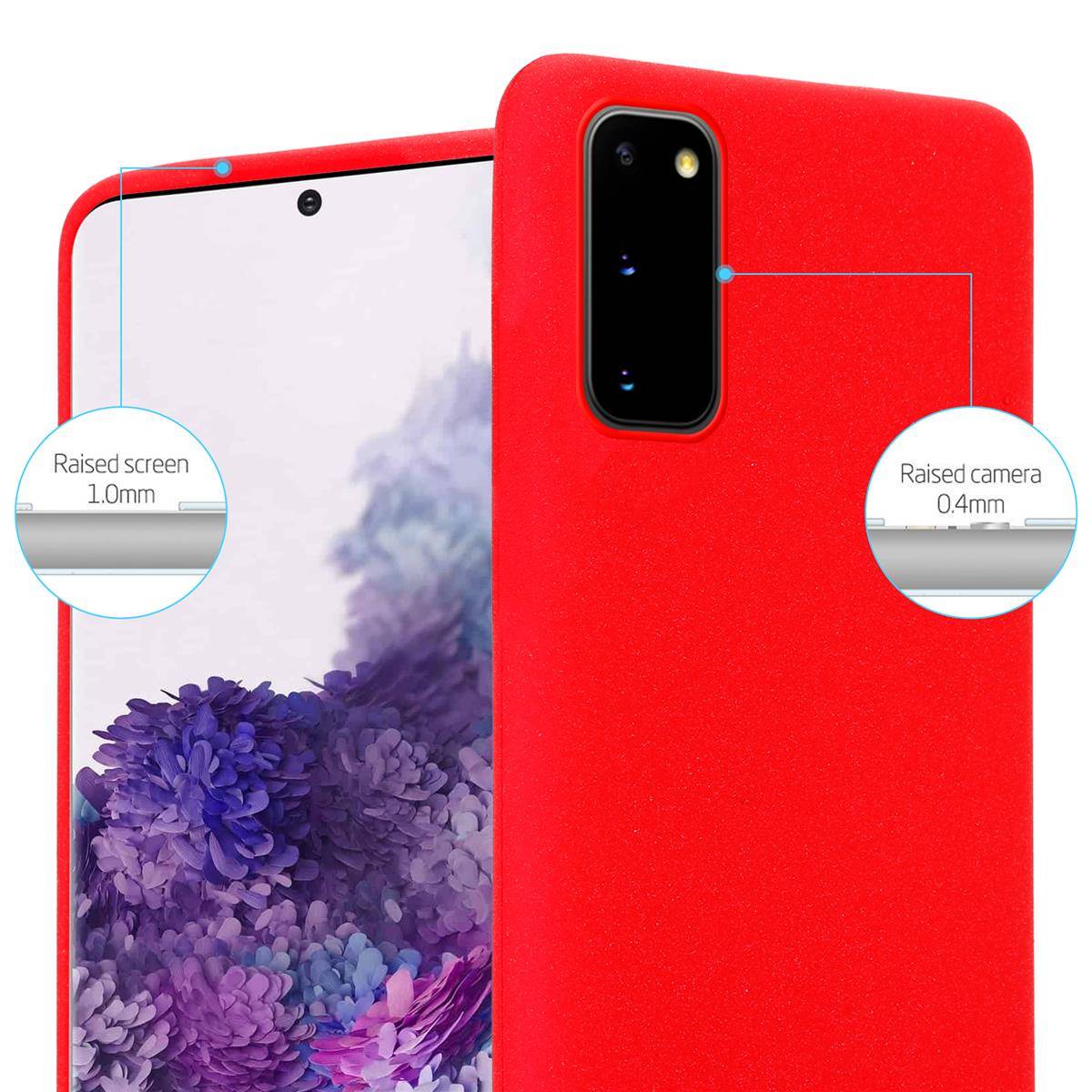 Cadorabo Schutzhülle für Samsung Galaxy S20 Hülle in Rot Handyhülle TPU Etui Cover Case