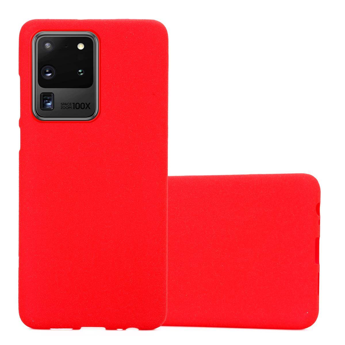Cadorabo Schutzhülle für Samsung Galaxy S20 ULTRA Hülle in Rot Handyhülle TPU Etui Cover Case