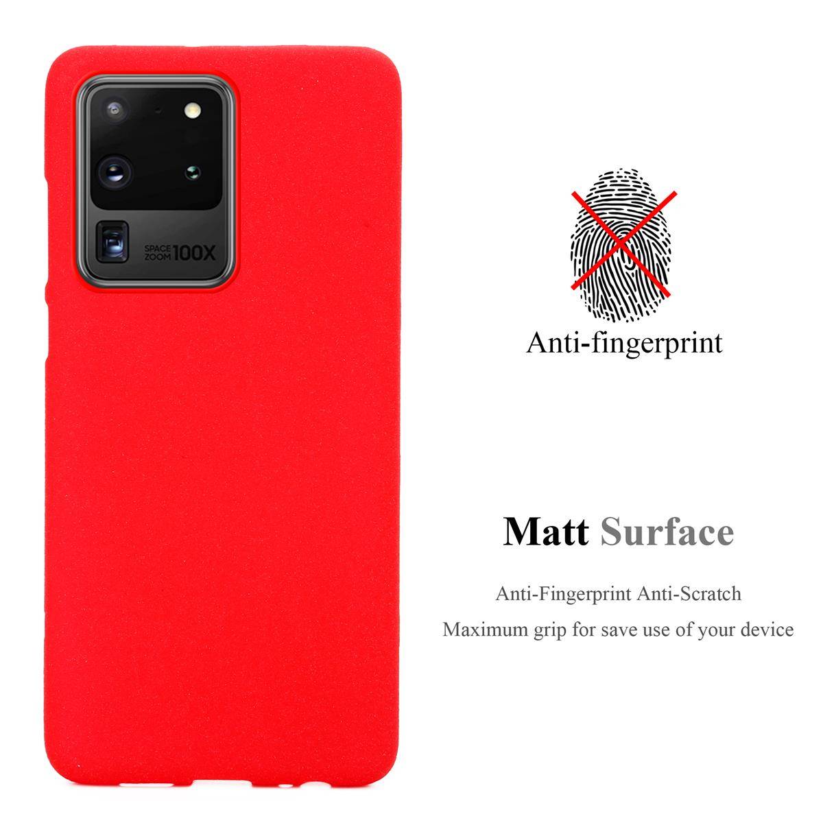 Cadorabo Schutzhülle für Samsung Galaxy S20 ULTRA Hülle in Rot Handyhülle TPU Etui Cover Case