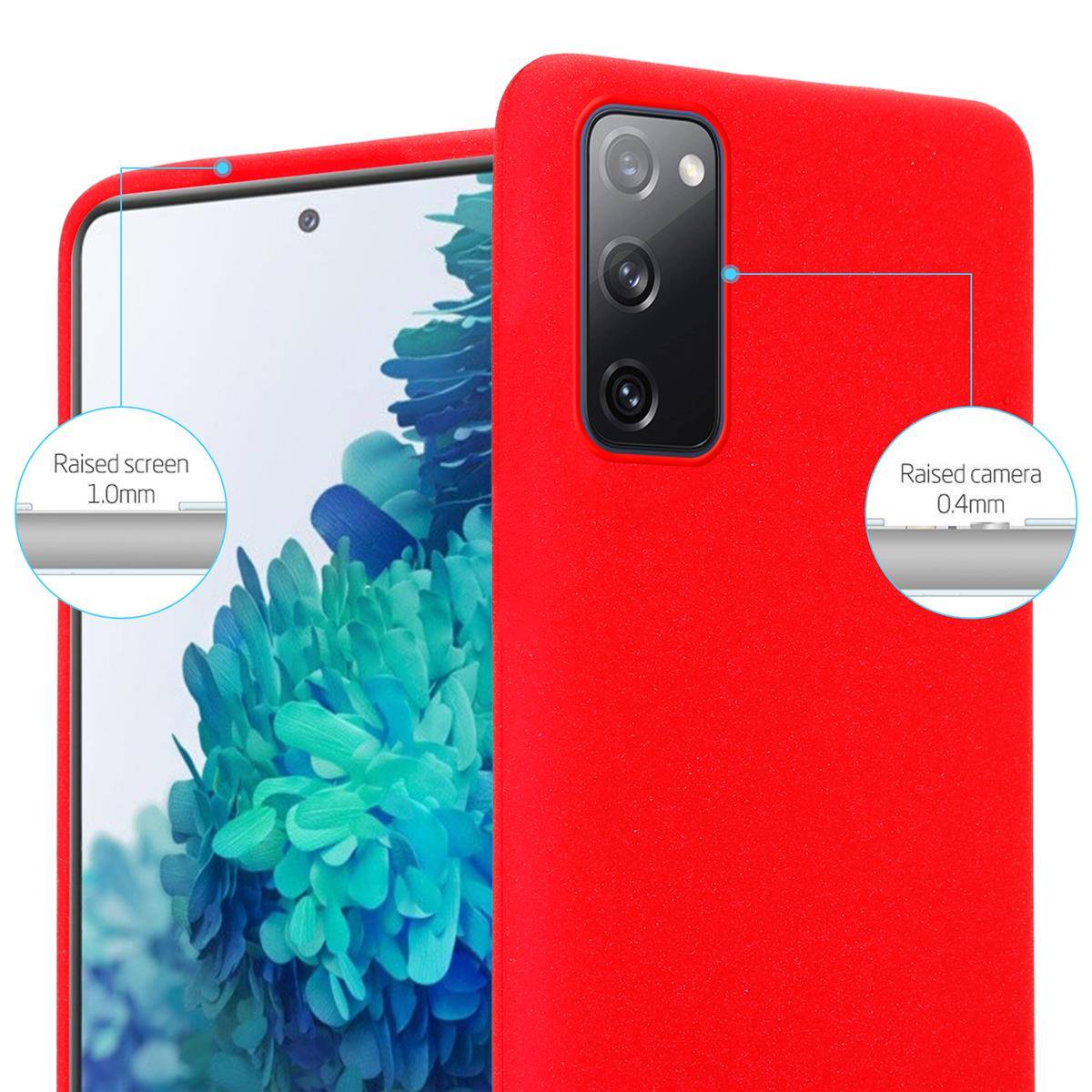 Cadorabo Schutzhülle für Samsung Galaxy S20 FE Hülle in Rot Handyhülle TPU Etui Cover Case