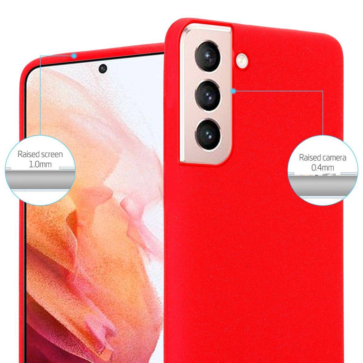 Cadorabo Schutzhülle für Samsung Galaxy S21 5G Hülle in Rot Handyhülle TPU Etui Cover Case