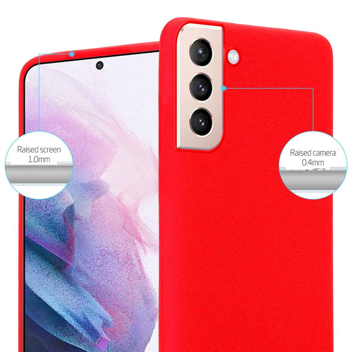 Cadorabo Schutzhülle für Samsung Galaxy S21 PLUS Hülle in Rot Handyhülle TPU Etui Cover Case